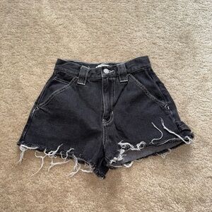 PacSun Charcoal Frayed Jean Shorts